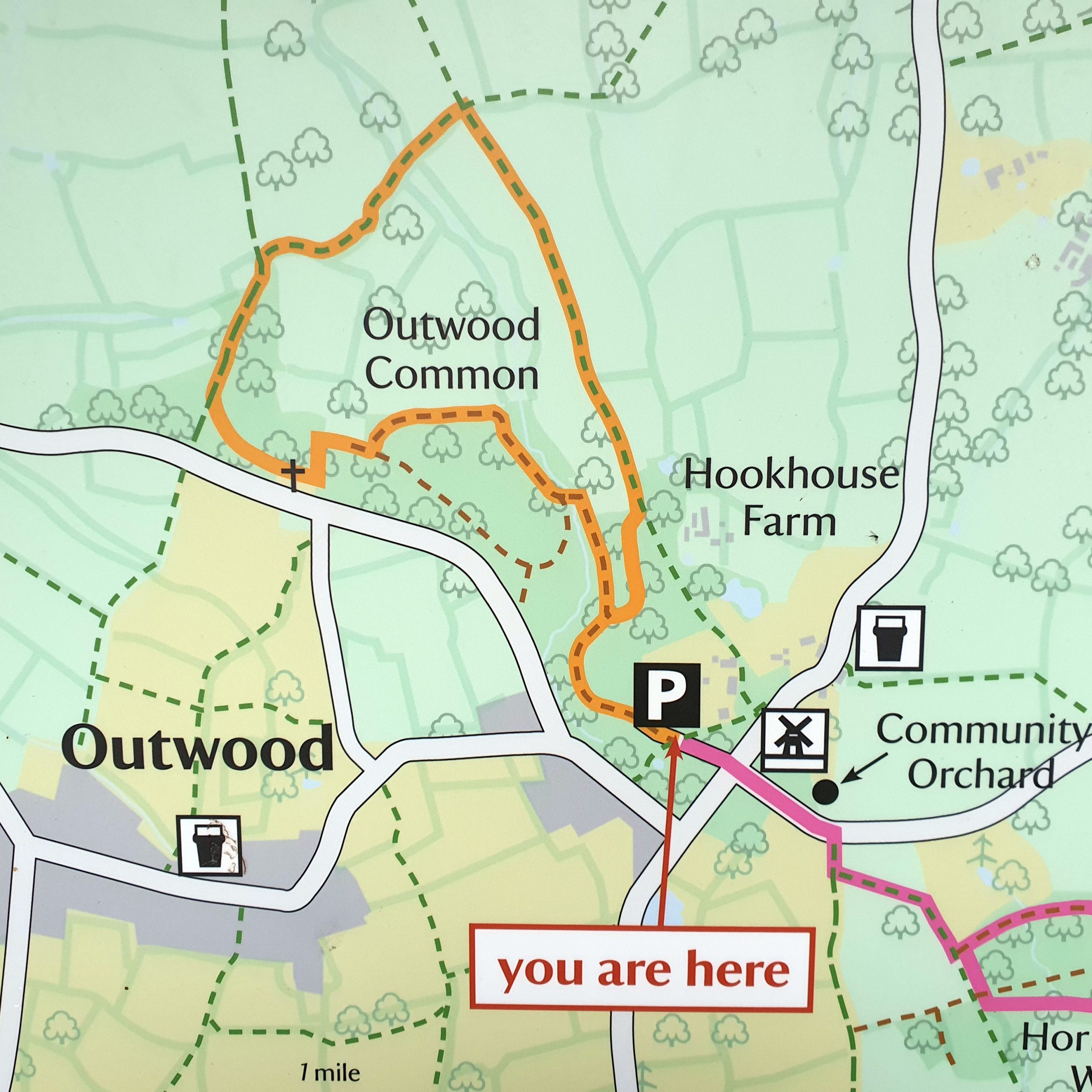 Outwood Common map
