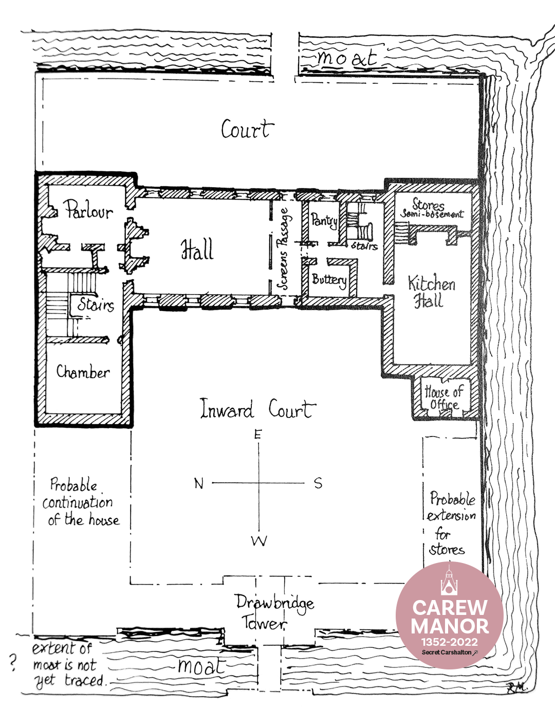 Carew Manor Moat Diagram