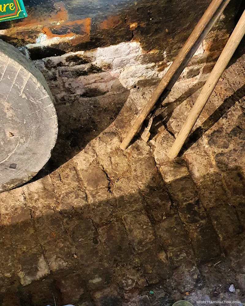 Merton Abbey Waterwheel Priory floor