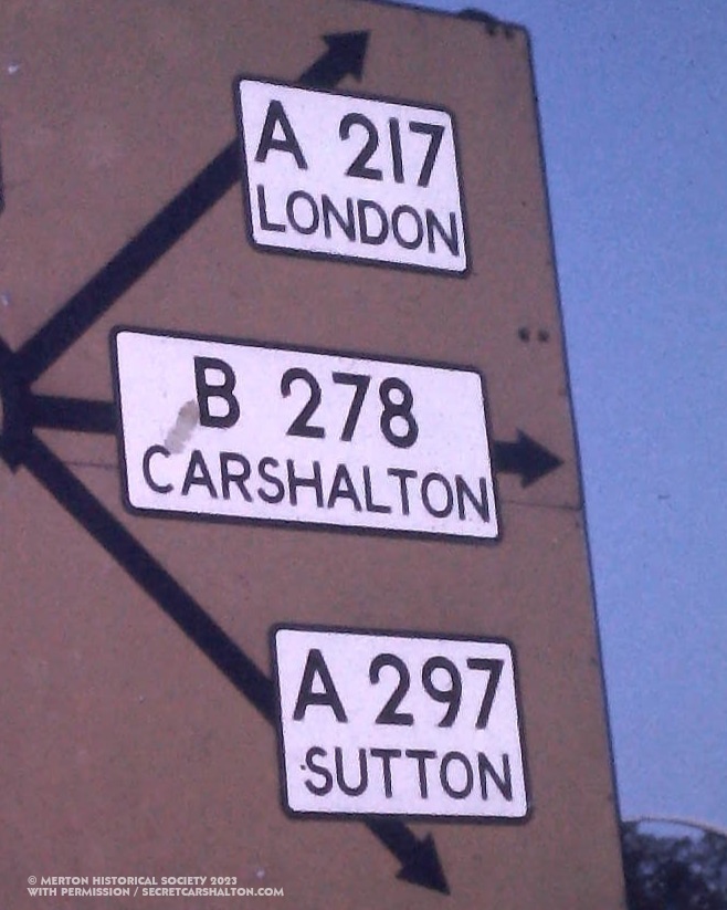 A close-up shot of the sign photographed in October 1956