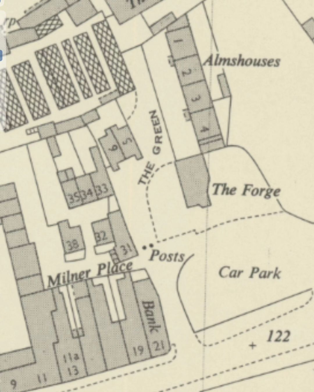 The Green marked on a map